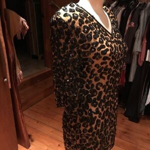 Elegant Black and Gold Sequin Dress